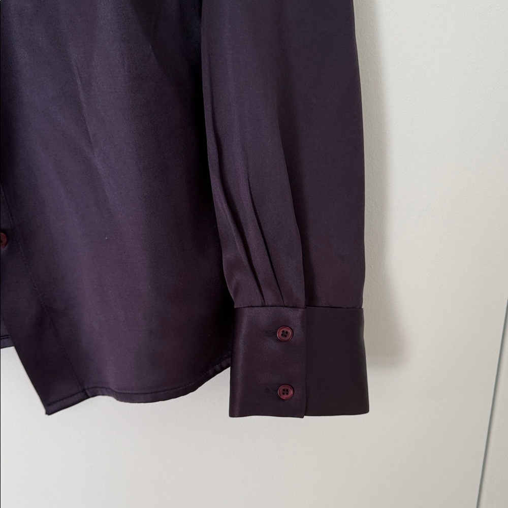 DKNY Women's Dark Purple Button Down Shirt - Picture 6 of 10